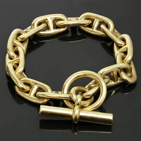 hermes chaine d'ancre bracelet 18k gold|hermes chain link bracelet.